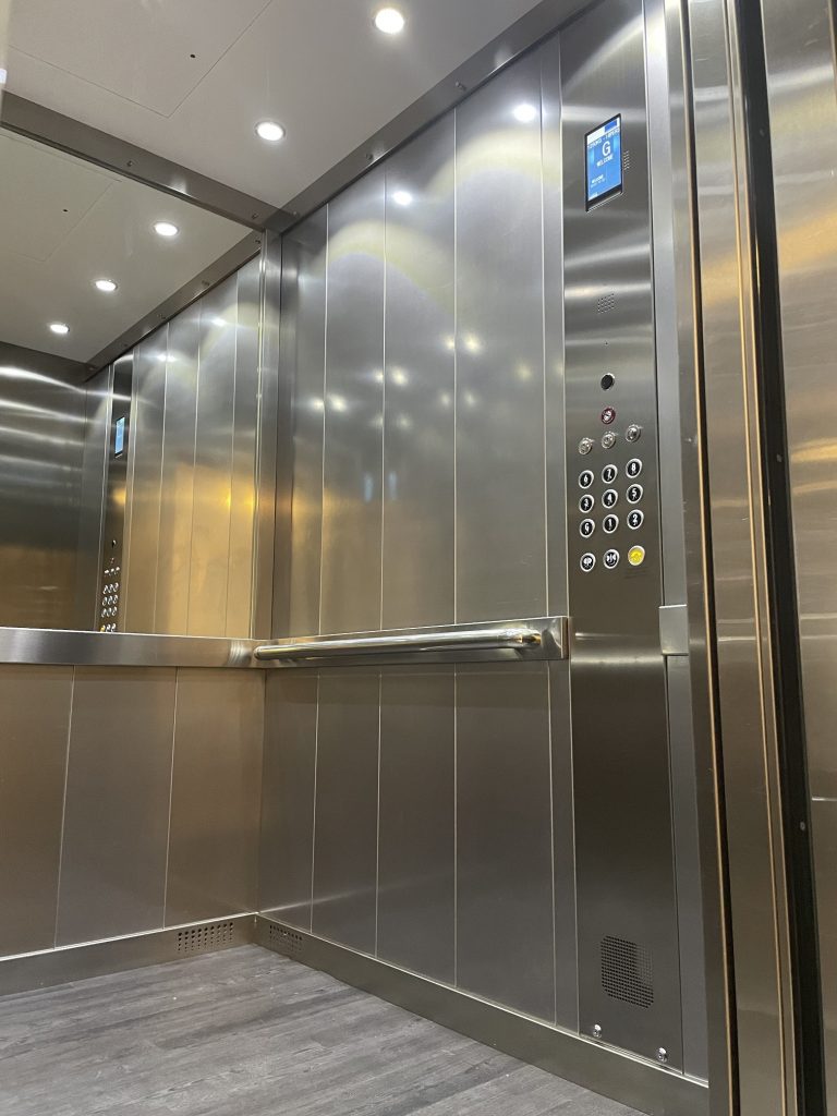 Lift interior, Electra Lift Interior, stainless steel lift interior
