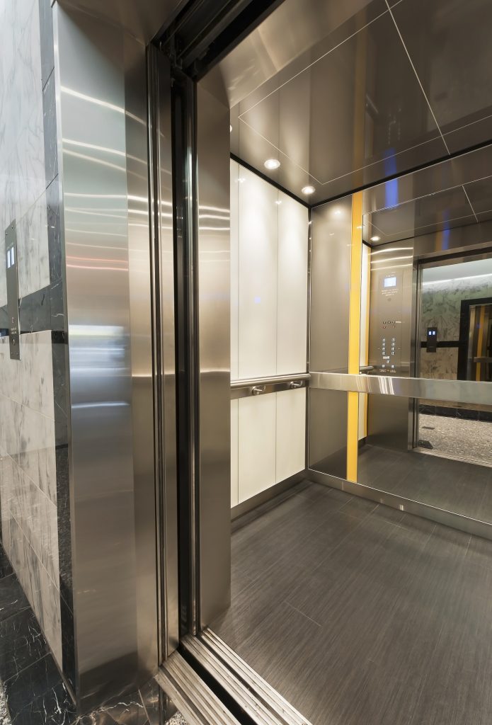 Electra Lift Interior, mixture of glass lift interior
