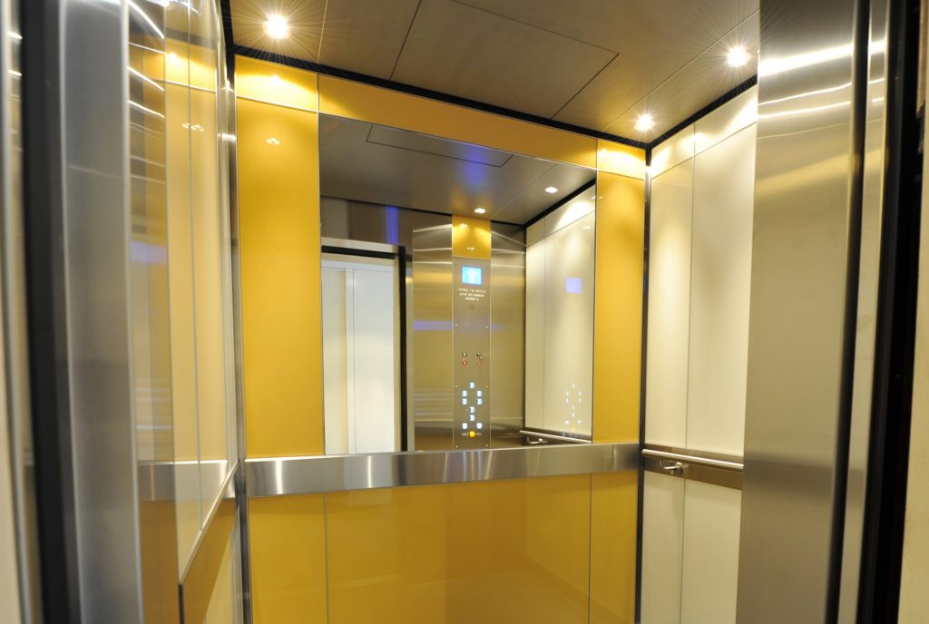 yellow lift interior, Electra Lift interior